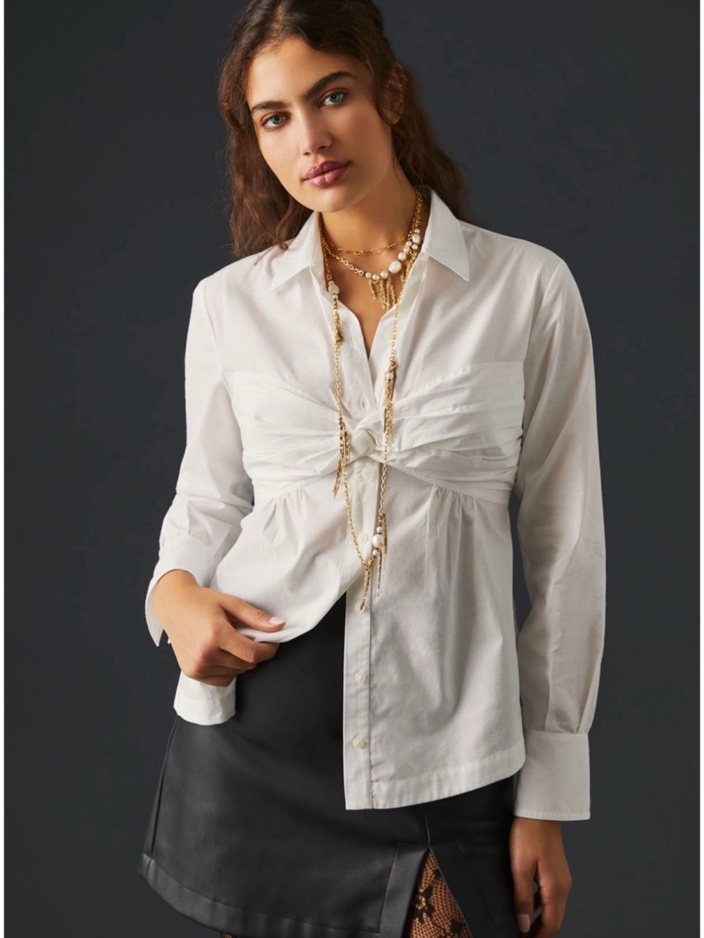 Anthropologie Maeve Poplin Button-Down Top